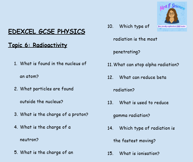 Waves – GCSE Physics Topic 4 Retrieval Questions | Edexcel
