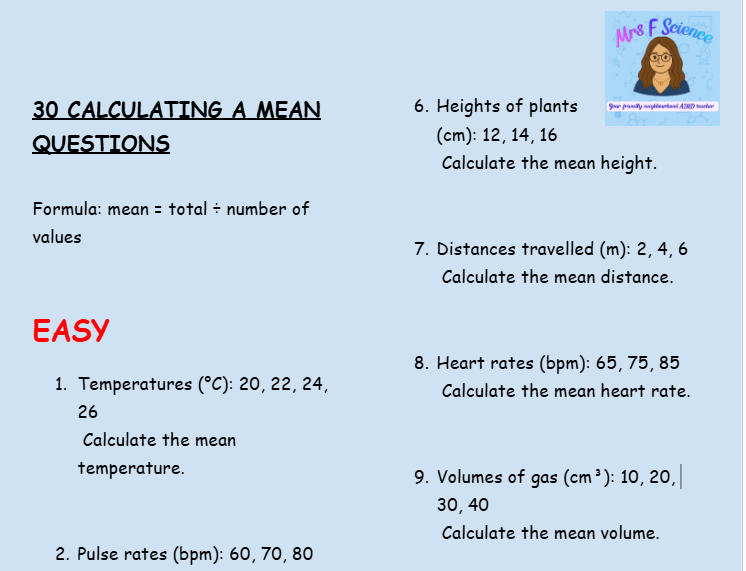 GCSE Maths Skills for Science Calculations Worksheets | KS4 | AQA | OCR | Edexcel