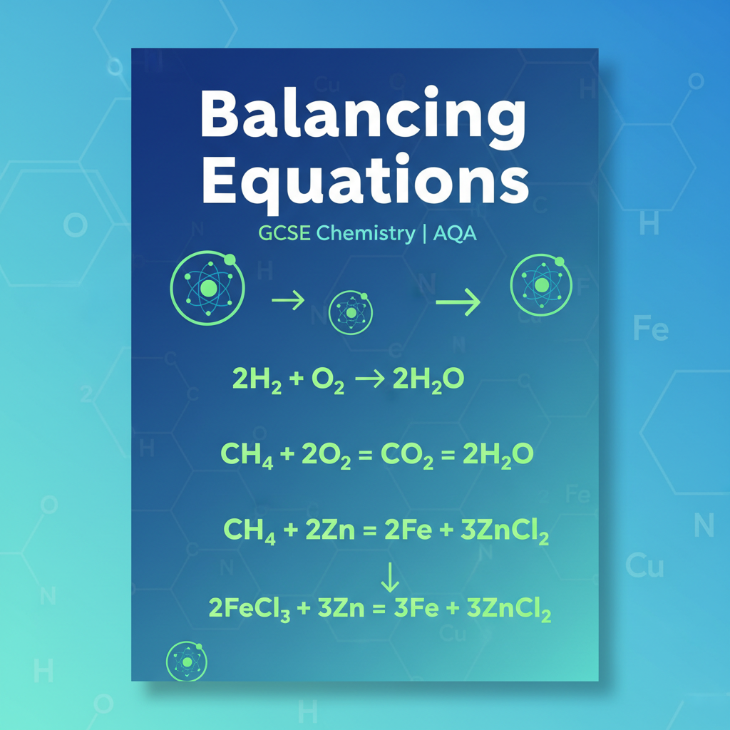 GCSE Chemistry Balancing Equations Worksheet