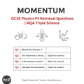 Momentum GCSE Physics P5 Retrieval Questions AQA Triple Science