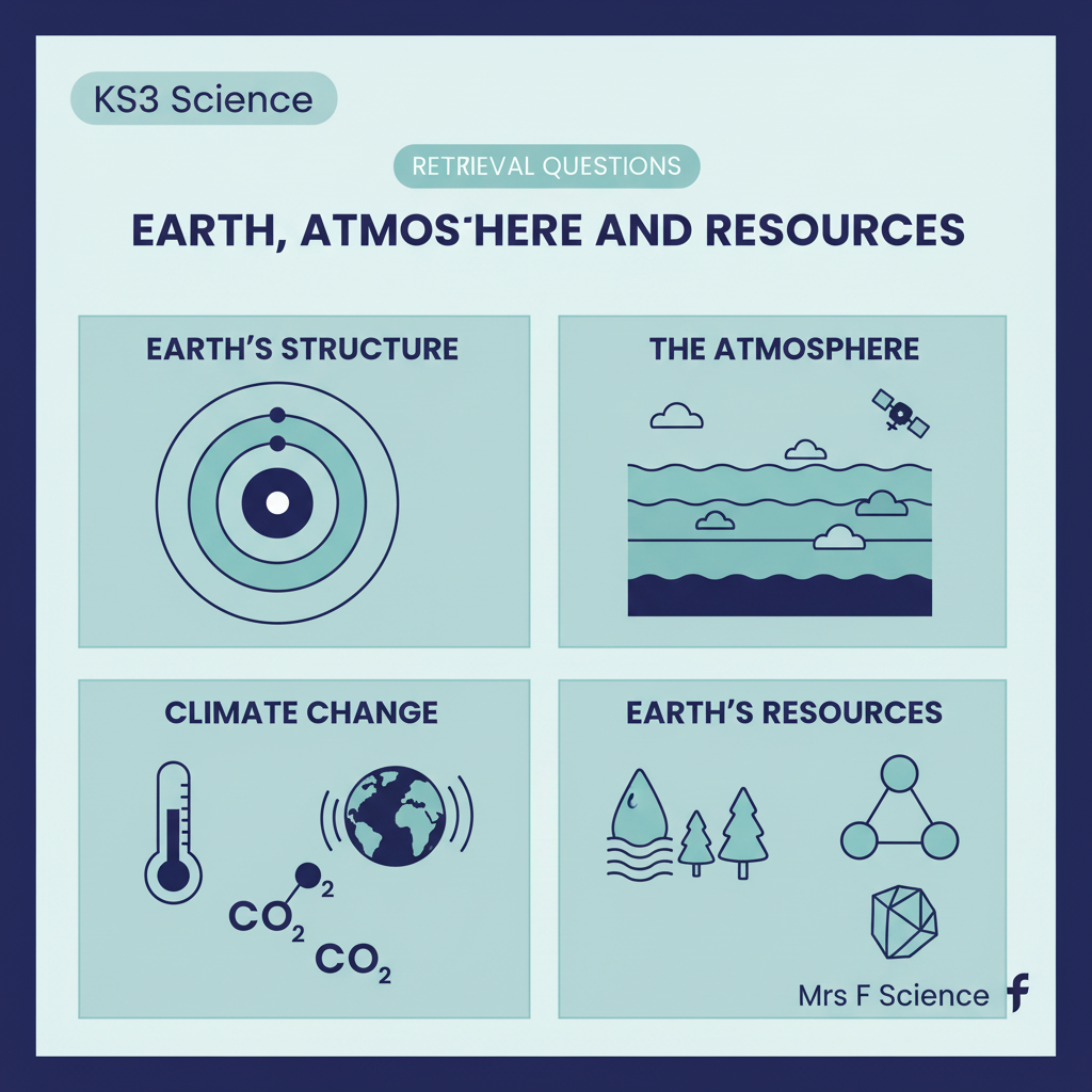 KS3 Science Earth, Atmosphere and Resources Retrieval Questions