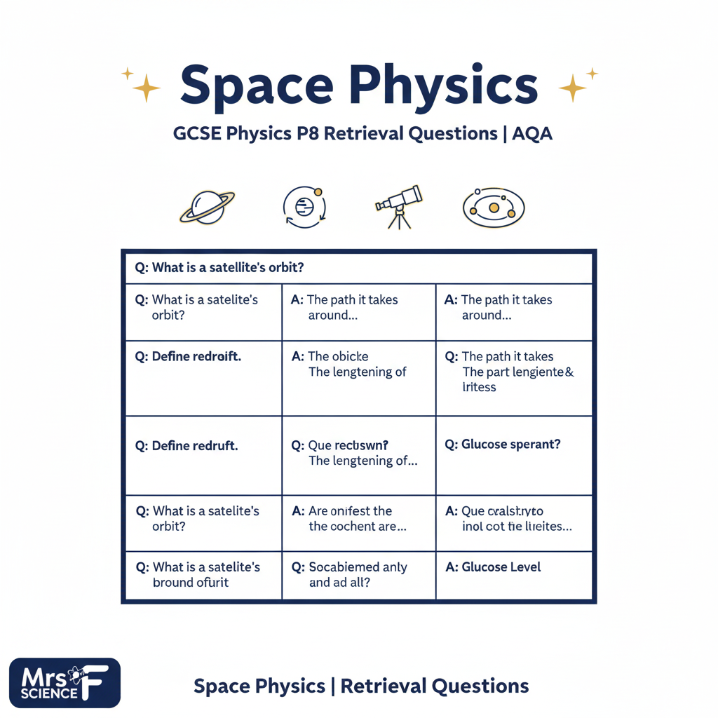Space Physics GCSE Physics P8 Retrieval Questions AQA