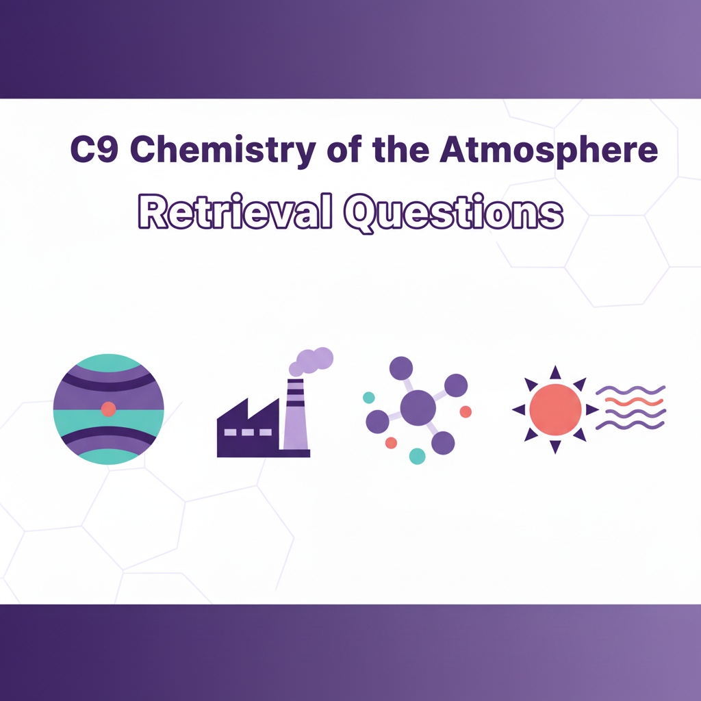 C9 Chemistry of the Atmosphere GCSE Chemistry Higher Tier Retrieval Questions product image