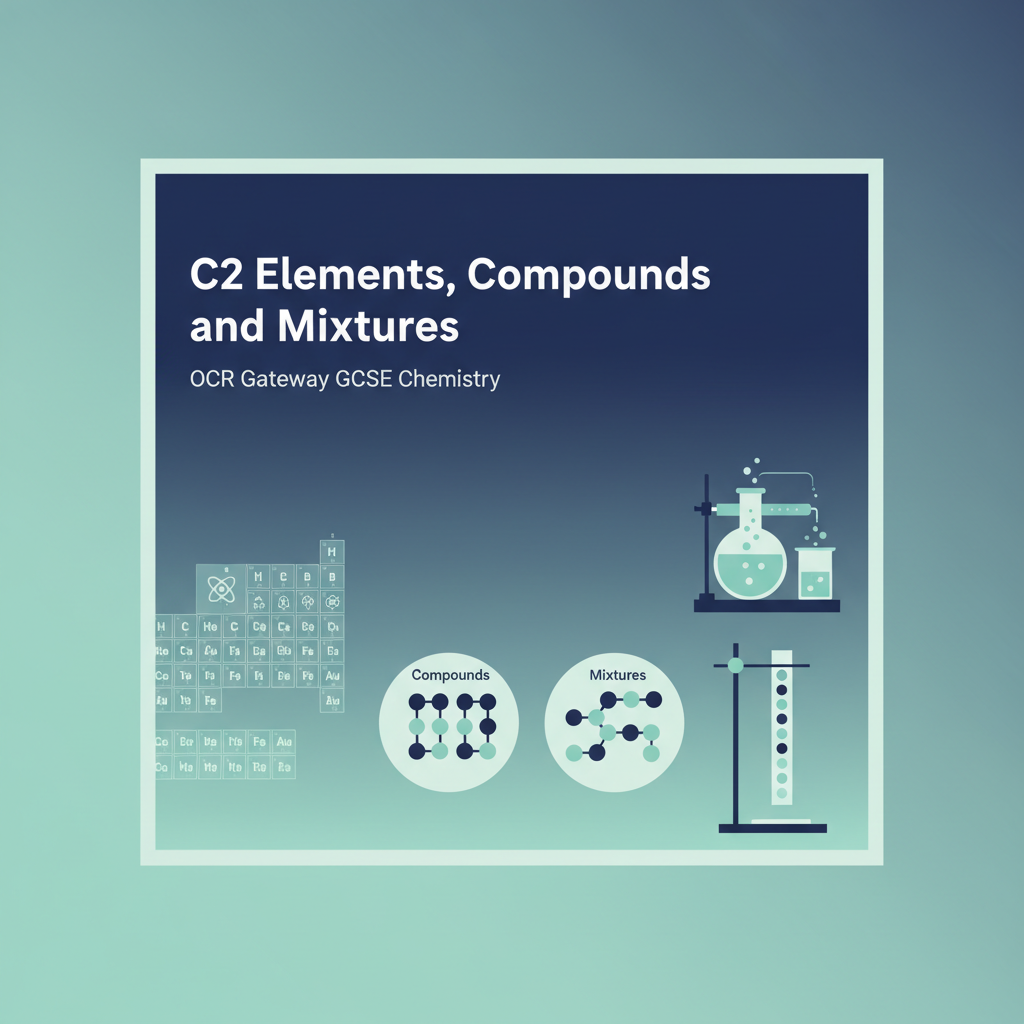 C2 Elements, Compounds and Mixtures OCR Gateway GCSE Chemistry retrieval questions worksheet cover