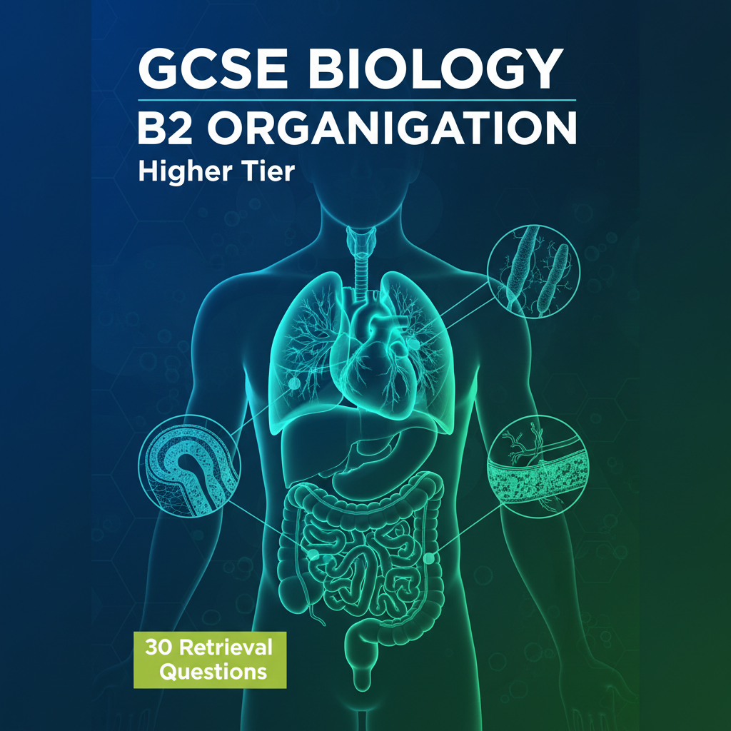 GCSE Biology B2 Organisation Higher Tier - 30 Retrieval Questions