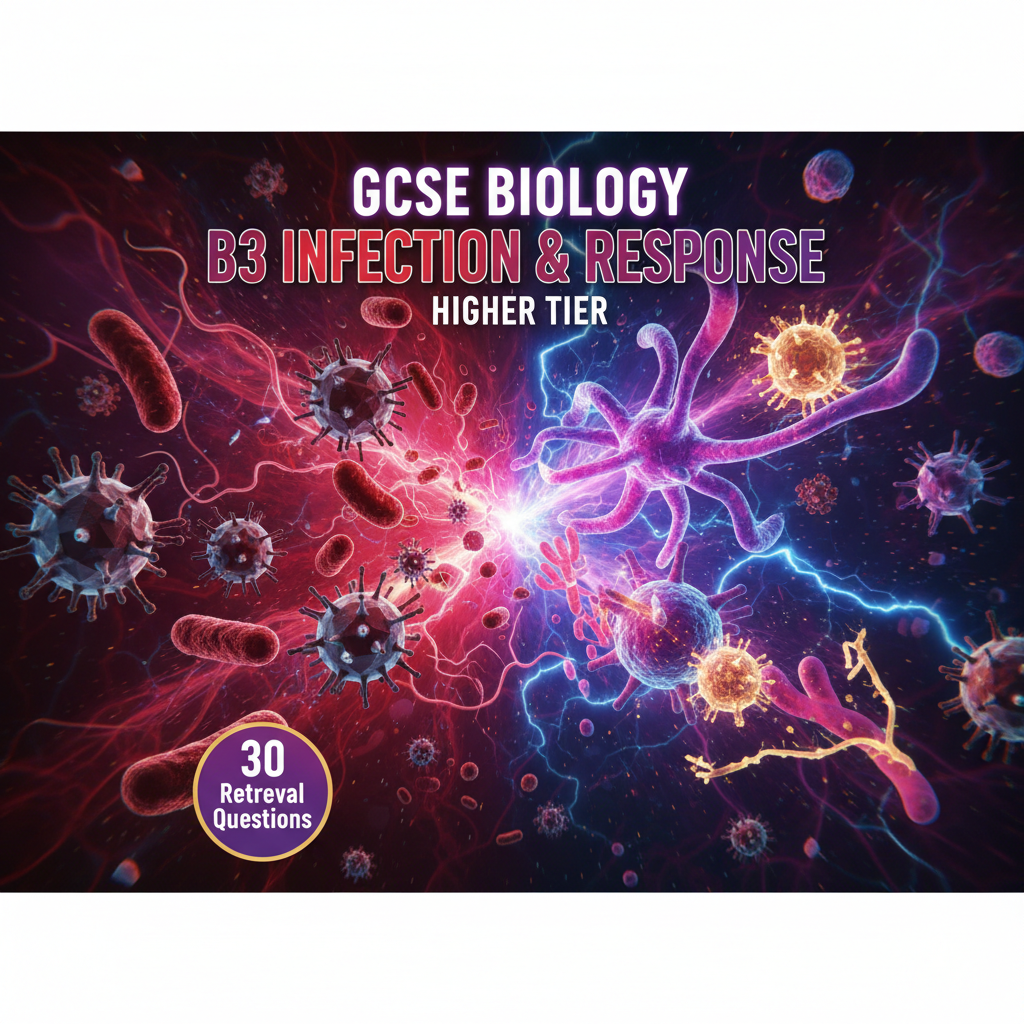 GCSE Biology B3 Infection and Response Higher Tier - 30 Retrieval Questions