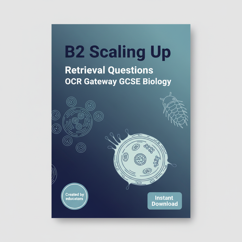 OCR Gateway GCSE Biology B2 Scaling Up Retrieval Questions worksheet cover