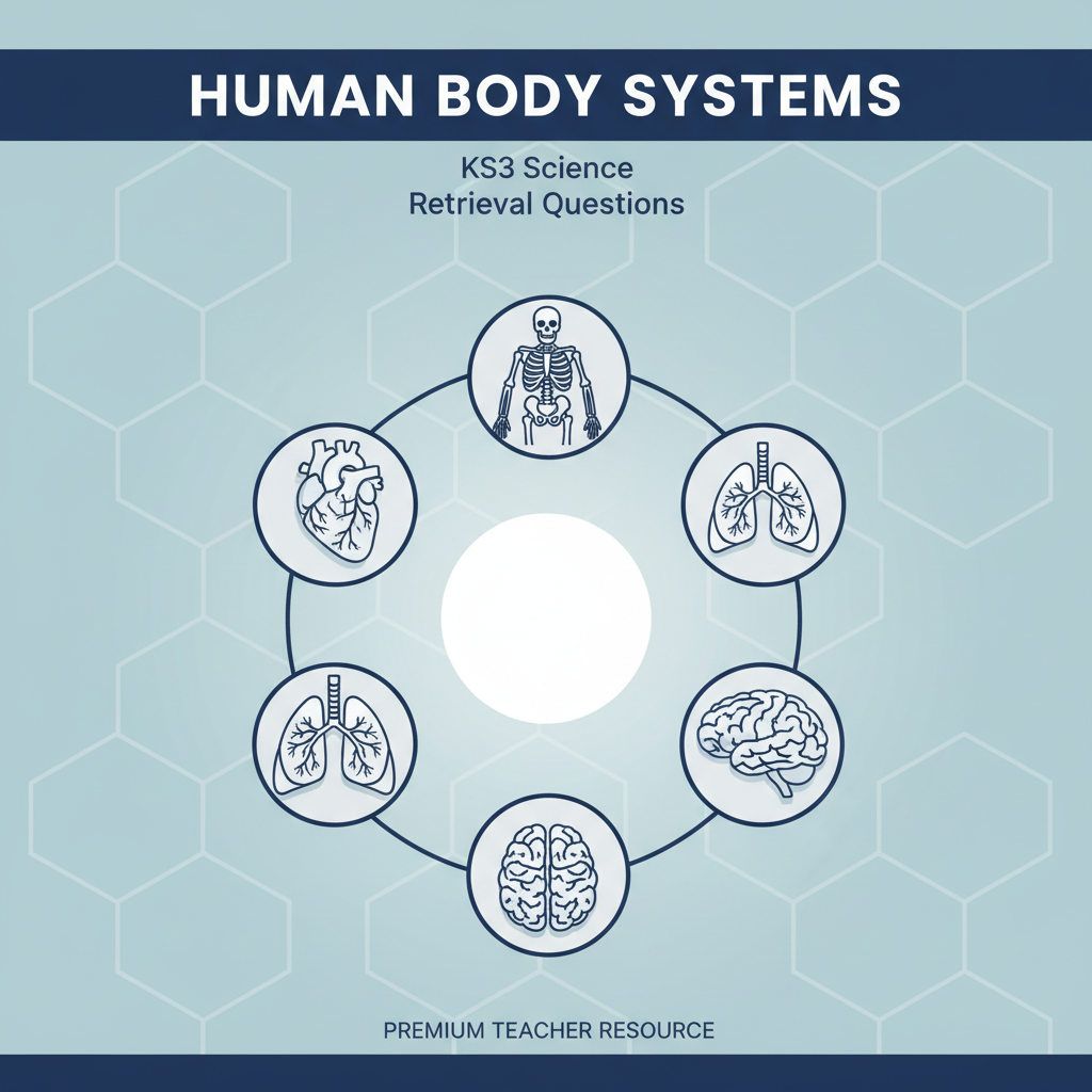 KS3 Science Human Body Systems Retrieval Questions worksheet cover