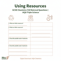 Using Resources GCSE Chemistry C10 Retrieval Questions AQA Triple Science