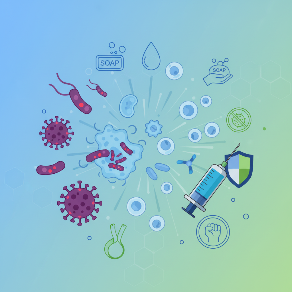 GCSE Biology B3 Infection and Response worksheet showing pathogens, immune system, and vaccination concepts for Higher Tier students