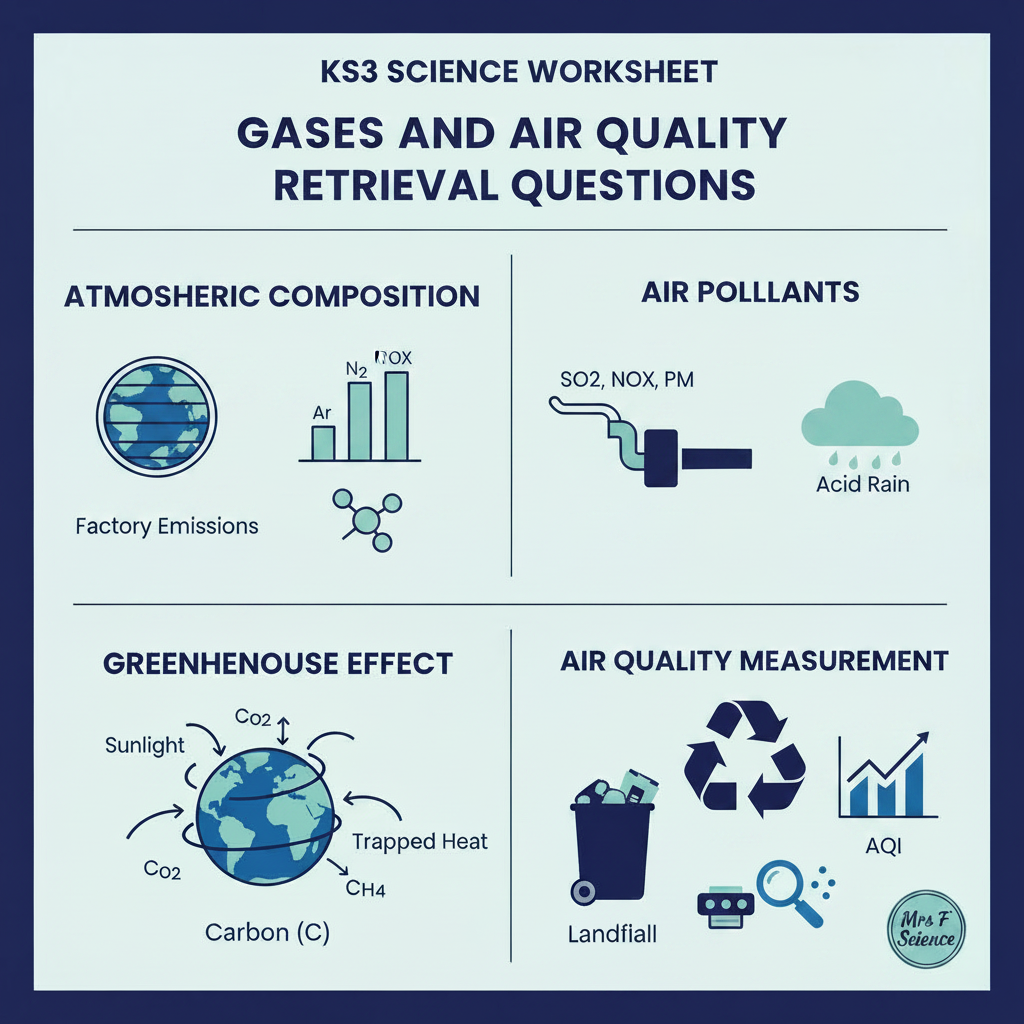 KS3 Gases and Air Quality Retrieval Questions