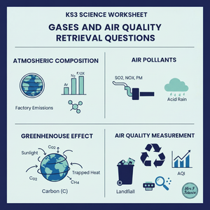 KS3 Science Gases and Air Quality Retrieval Questions | National Curriculum | 30 Questions